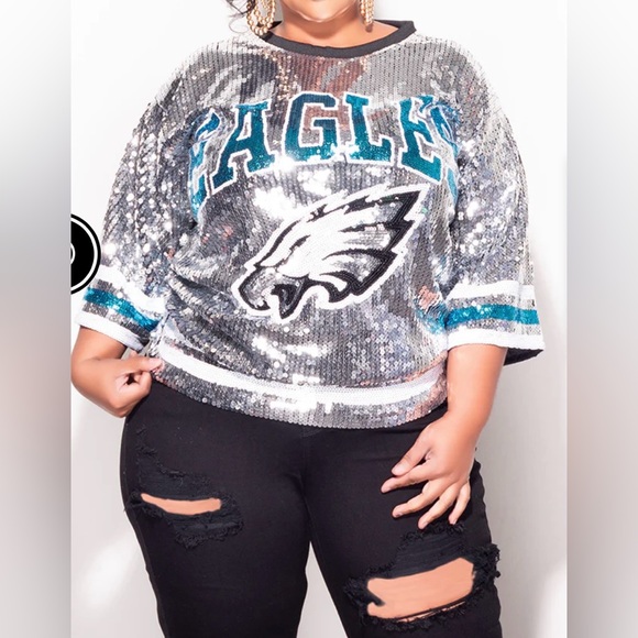 Sale‼️Philadelphia Eagles sequin shirt dress - Picture 7 of 11